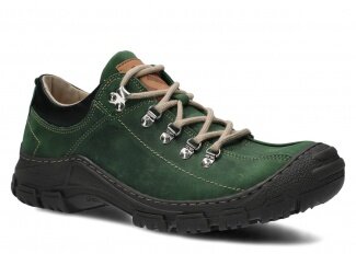 Pánské nízké trekové boty NAGABA 455 HOCZ zelená crazy kožené