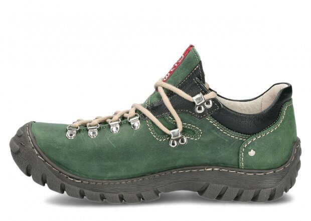 Nízké trekové boty NAGABA 055 zelená crazy kožené