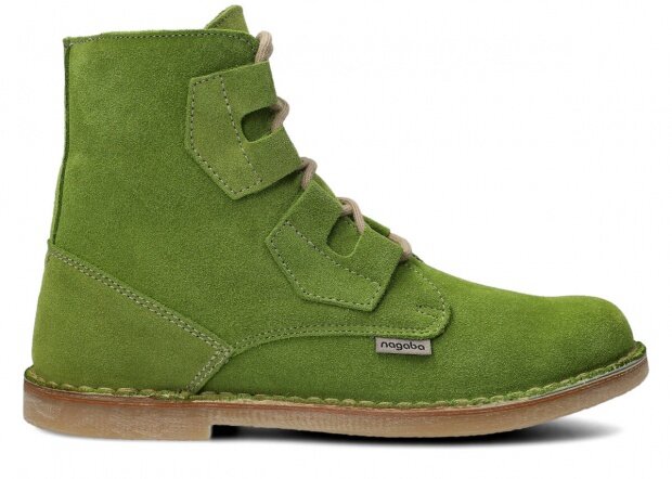 Pánské kotníkové boty NAGABA 188 jasně zelená velur kožené