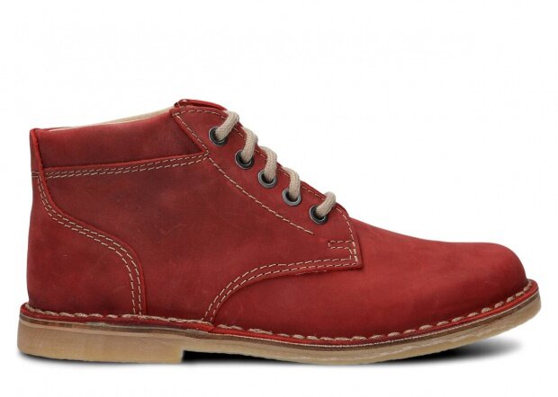 Pánské kotníkové trekové boty NAGABA 076 červená crazy kožené
