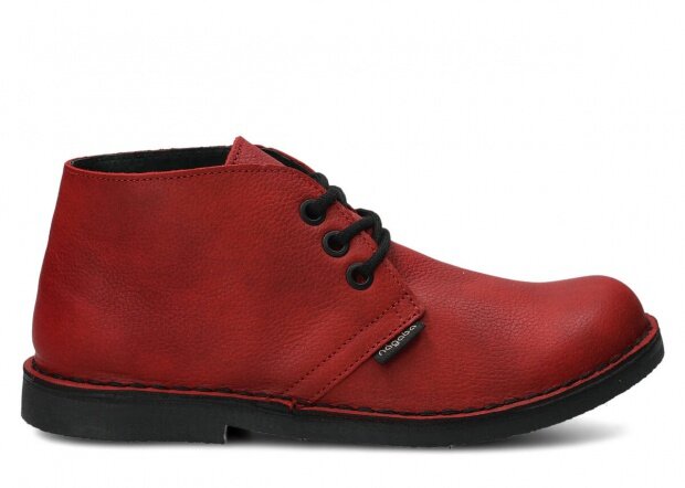 Kotníkové boty NAGABA 082 červená mrak kožené
