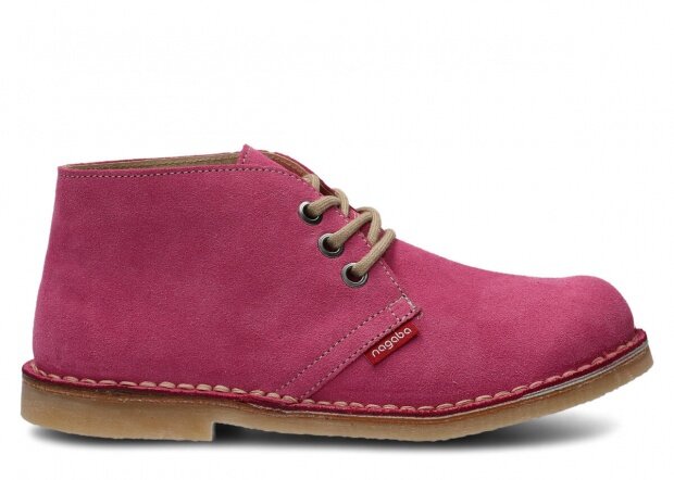 Kotníkové boty NAGABA 082 růžová velur kožené