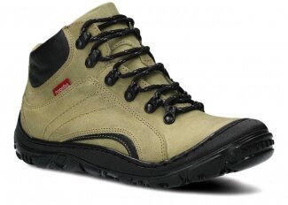Kotníkové trekové boty NAGABA 258 zelená barka kožené