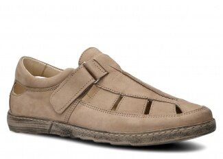 Pánské polobotky NAGABA 426 béžová nubuk vosk kožené