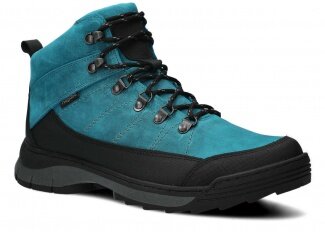 Pánské kotníkové trekové boty NAGABA 442 tyrkysová crazy kožené
