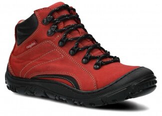 Kotníkové trekové boty NAGABA 258 červená barka kožené