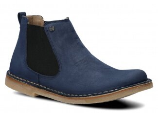 Dámské kotníkové boty NAGABA 085 tmavě modrá samuel kožené