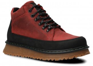 Kotníkové boty NAGABA 600 červená crazy koža