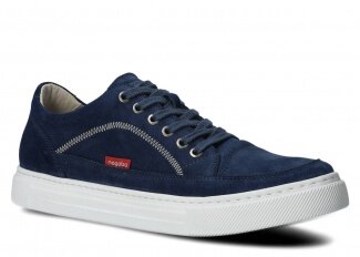 Pánské polobotky NAGABA 462 tmavě modrá velur koža