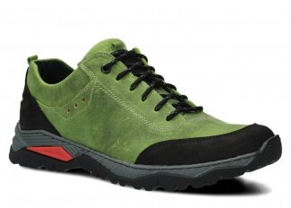 Pánské nízké trekové boty NAGABA 408 jasně zelená crazy kožené