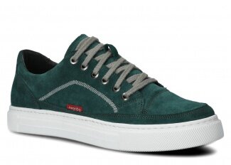 Pánské polobotky NAGABA 462 smaragdová velur koža