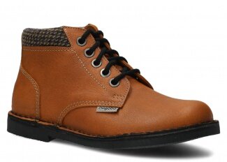 Kotníkové trekové boty NAGABA 079 rudá mrak kožené