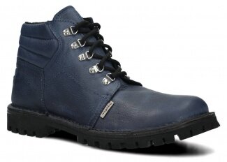 KOTNÍKOVÉ TRAPERKY NAGABA 112 LUCZ TMAVĚ MODRÁ RUSTIC KOŽENÉ + FLEECE - 44