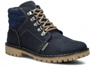 KOTNÍKOVÉ TRAPERKY NAGABA 112 LUBE TMAVĚ MODRÁ CRAZY KOŽENÉ + SÍŤKA - 37