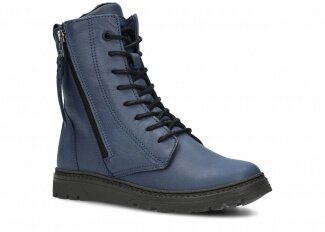 Kotníkové boty NAGABA 099 tmavě modrá rustic kožené