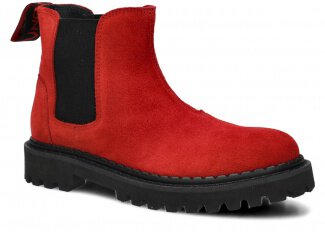 Dámské kotníkové boty NAGABA 620 červená velur kožené