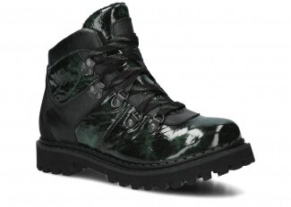 KOTNÍKOVÉ BOTY NAGABA 621 ZELENÁ LAKIER + FLEECE - VELIKOST 39