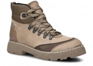KOTNÍKOVÉ TREKOVÉ BOTY NAGABA 2851 BÉŽOVÁ BARKA KOŽENÉ + FLEECE - 38