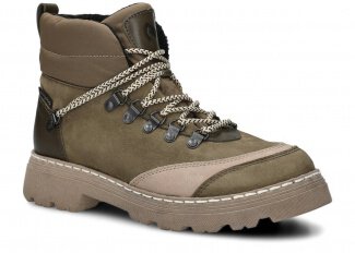 KOTNÍKOVÉ TREKOVÉ BOTY NAGABA 2851 KHAKI SAMUEL KOŽENÉ + FLEECE - 38