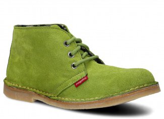 Kotníkové boty NAGABA 082 j. zelená velur kožené