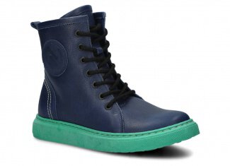 DÁMSKÉ KOTNÍKOVÉ BOTY NAGABA 617 TMAVĚ MODRÁ MRAK KOŽENÉ + FLEECE - VELIKOST 37
