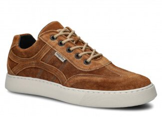 Pánské polobotky NAGABA 427 rudá velur wax kožené