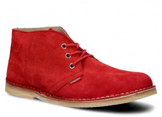 STŘEVÍCE PRO MLÁDEŽ MODEL 082 ČERVENÁ VELUR - VELIKOST 46