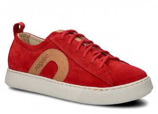 Polobotky NAGABA 611 červená velur kožené