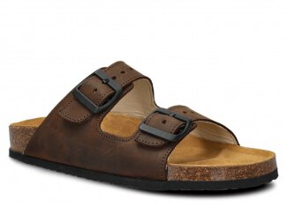 Profilované nazouváky - NAGABA 0172 olivová crazy kožené crazy v. 36-46