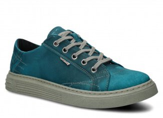 Pánské polobotky NAGABA 412 tyrkysová crazy kožené