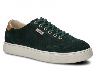 Polobotky NAGABA 612 smaragdová velur kožené