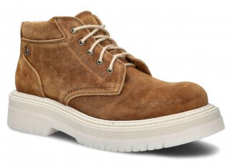 Dámské kotníkové boty EVENEMENT EV079 rudá velur wax kožené