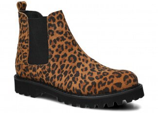 Dámské kotníkové boty NAGABA 620 rudá lampart kožené