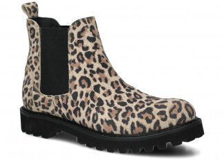 Dámské kotníkové boty NAGABA 620 béžová lampart kožené