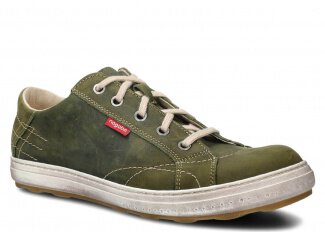 Pánské polobotky NAGABA 410 shnilá zelená crazy kožené