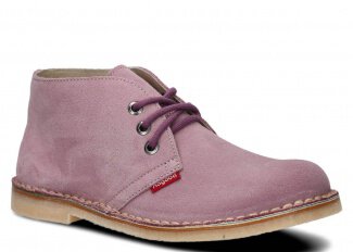 Kotníkové boty NAGABA 082  světle růžová velur kožené