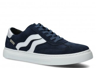 PÁNSKÁ OBUV MODEL 461 TMAVĚ MODRÁ VELUR - VELIKOST 42