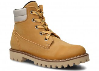 STŘEVÍCE PRO MLÁDEŽ NAGABA 6221 ŽLUTÁ NUBUK VEGAN + FLEECE - 39