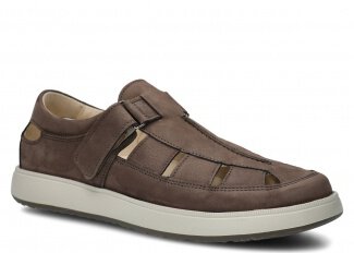 Pánské polobotky NAGABA 4261 olivová samuel kožené