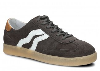 Dámské polobotky NAGABA 129 grafitová velur kožené