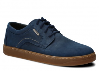 Pánské široké polobotky NAGABA 476 tmavě modrá crazy kožené