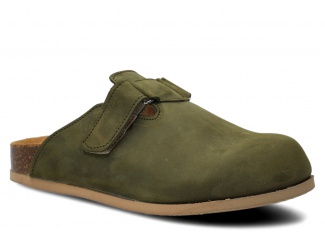 Profilované nazouváky NAGABA 018 olivová zelená crazy kožené