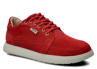 Dámské široké polobotky NAGABA 626 červená velur kožené