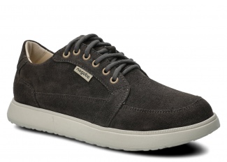 Dámské široké polobotky NAGABA 626 grafitová velur kožené