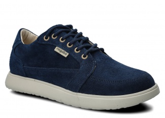 Dámské široké polobotky NAGABA 626 tmavě modrá velur kožené