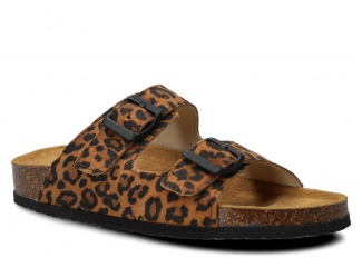 Profilované nazouváky - NAGABA 0172 rudá leopard kožené