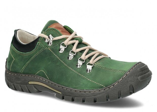 Pánské nízké trekové boty NAGABA 455 zelená crazy kožené