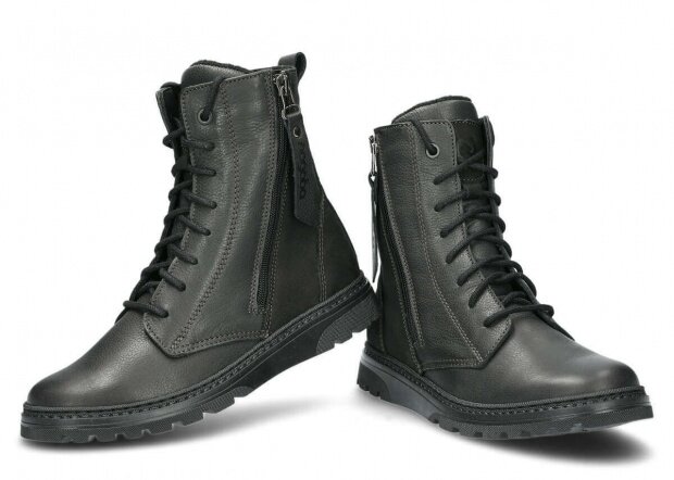 Kotníkové boty NAGABA 099 černá rustic kožené