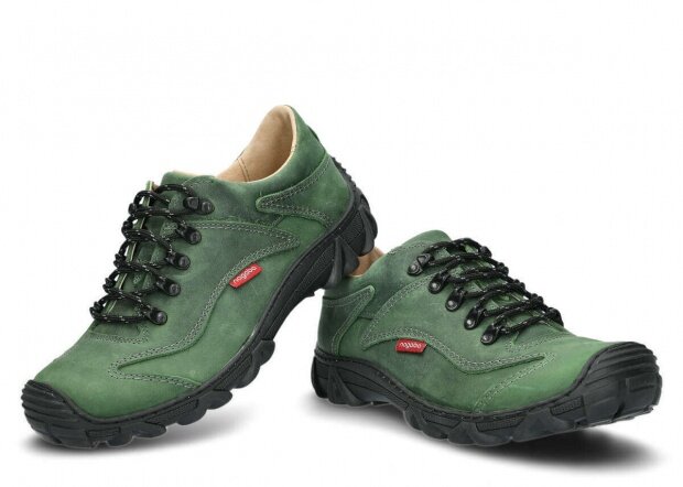 Pánské nízké trekové boty NAGABA 400 zelená crazy kožené