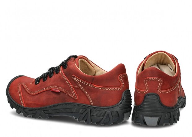 Pánské nízké trekové boty NAGABA 400 červená crazy kožené